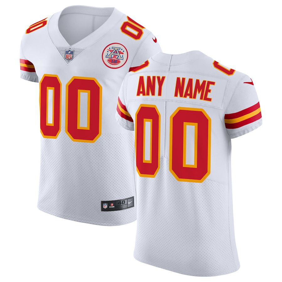 Men Kansas City Chiefs Nike White Vapor Untouchable Elite Custom NFL Jersey